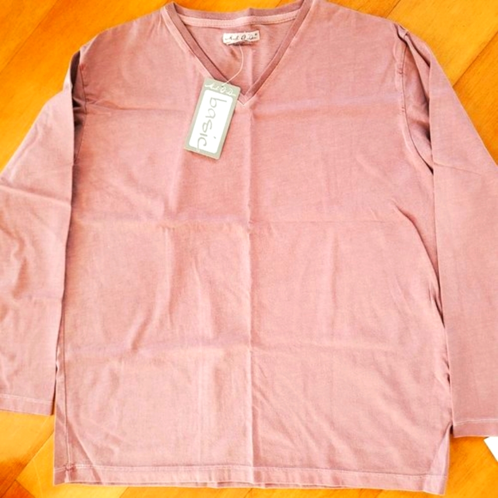 Dusty Pink Long Sleeve Cotton Tee Shirt, 2-4